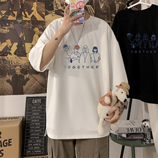 Q11191-P30春夏季七分袖t恤男大码五分袖男短袖中袖，男装T恤，电商A040