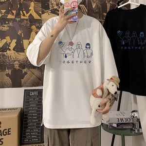 Q11191-P30 春夏季七分袖t恤男大码五分袖男短袖中袖图片