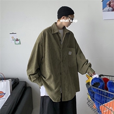 港风秋冬灯芯绒夹克外套长袖韩版衬衫宽松衬衣男女ins潮H202/P45，男装夹克，钱塘713