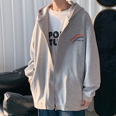 KS21064-P38加绒P43连帽开衫卫衣男运动外套大码班服，男装卫衣，电商A040