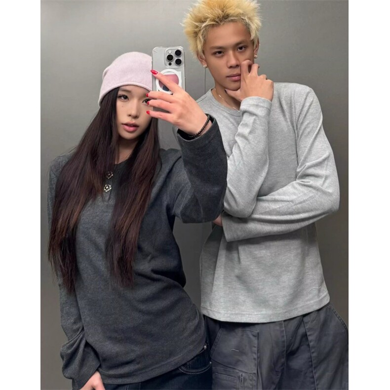 长袖T恤正肩亨利领上衣休闲百搭男女TW322,男装T恤,星座1116A（原606A-3）