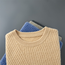 2025年秋季新款百搭男士前片席边套头羊毛衫，男装羊毛衫，嘉日羊绒