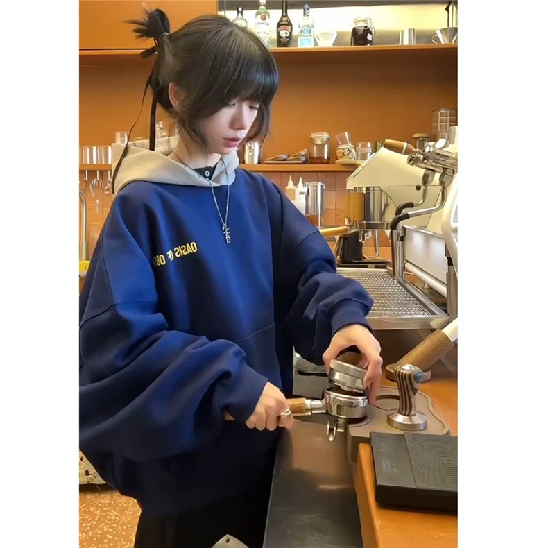 2025春季短款帽子撞色百搭帽子印花潮牌连帽卫衣D328-WW01-P58,男装卫衣,电商D328