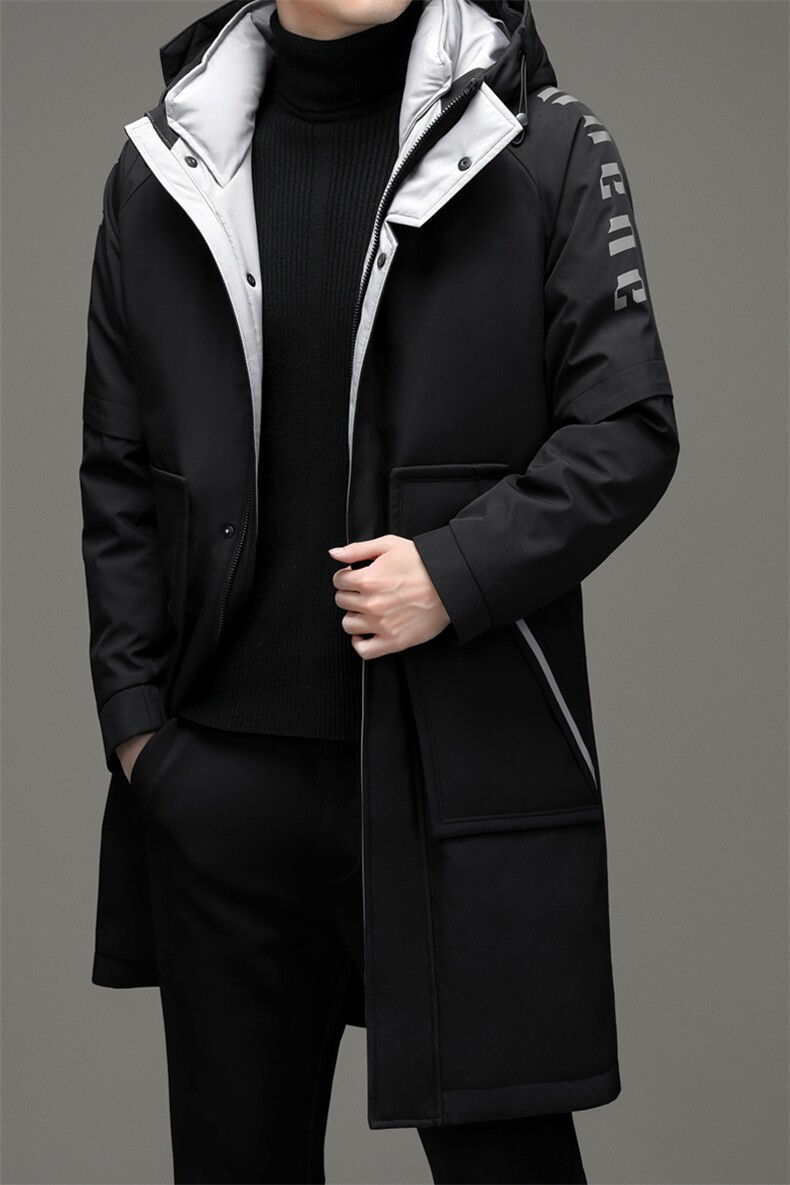 2023冬季新款长款中年男士羽绒服90%鸭绒连帽棉衣男款ZG2938-P340图片