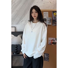 秋季美式高街cleanfit凹凸字母钢印打底长袖袖货号C25186P45，男装卫衣，电商A063