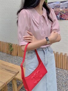 【现货】绣花领小衫图片