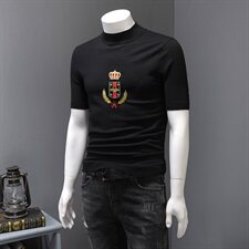 2021秋冬新款男士打底羊毛短袖毛衣QT7118031P75假模延续，男装针织衫/毛衣，钱塘6066（原711）
