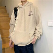 2020冬季慵懒风潮男羊羔毛连帽卫衣男套头韩版宽松外套，男装卫衣，星座813-2