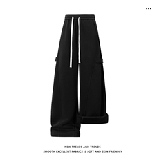 M-5XL华棉62%加绒加厚保暖时尚斜切卫裤JRX1600特批39，男装休闲裤，星座718