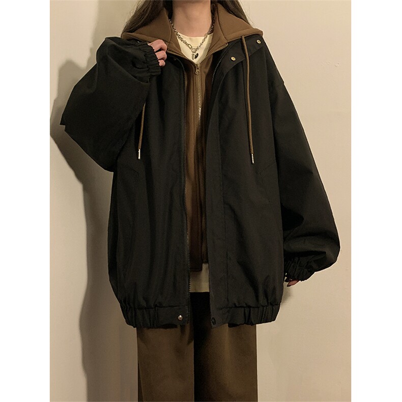 大口袋假两件连帽夹克大码新款夹克外套XZ102B-1-JK2566P75,男装夹克,星座102B-1