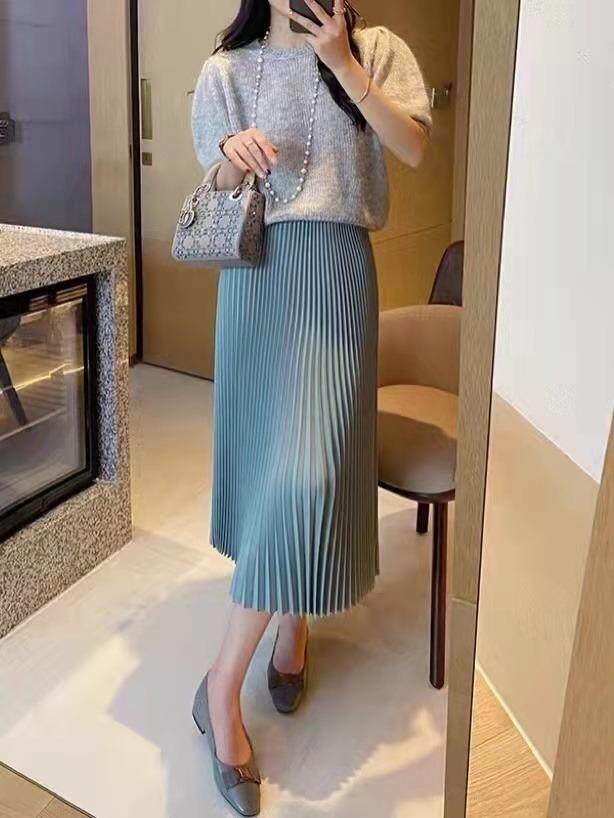 垂感十足的压绉裙百搭时尚，其它，简 影