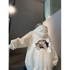 抖音品质秋季新款日系猫咪印花宽松连帽卫衣wlcm5002-特批35控59，男装卫衣，星座605(原A050)