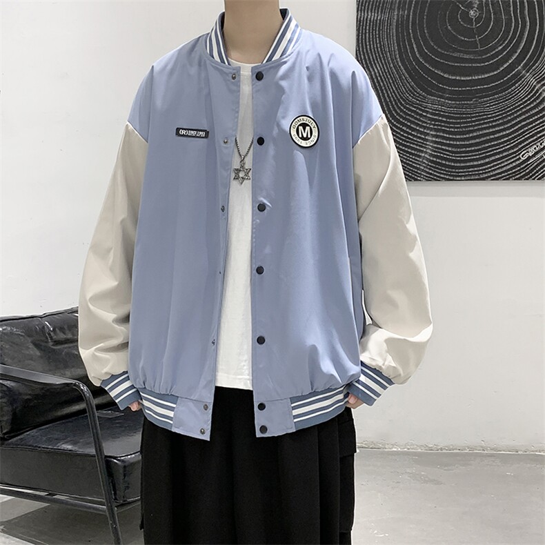 现货2022港风春装休闲男女情侣款夹克外套上衣D201-DM88-P65图片