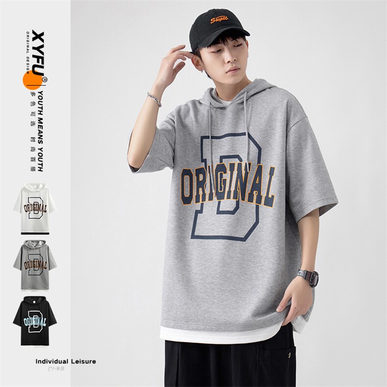 22年高品质新款纯棉短袖T恤珠地潮牌风美式街头风ZDL3203-P51,男装T恤,星座717
