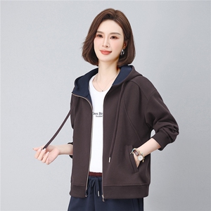 长期有大货卫衣开衫外套女2026春秋宽松连帽显瘦气质短外套上衣图片