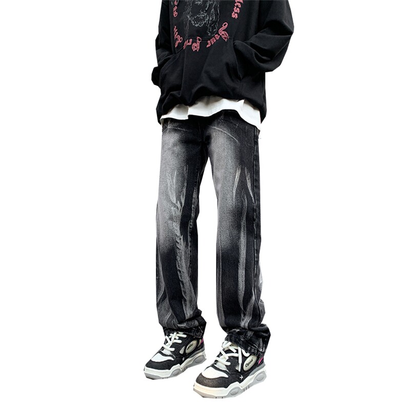 美式ins高街扎染hiphop直筒宽松牛仔裤货号K2321P60,男装牛仔裤,电商A063