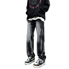 美式ins高街扎染hiphop直筒宽松牛仔裤货号K2321P60，男装牛仔裤，电商A063