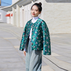 水衣源2668款新中式短款提花羽绒服女，女装羽绒服，水衣源