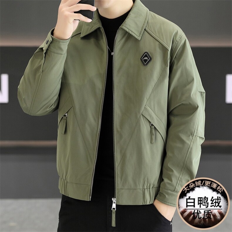 羽绒服男新标50白鸭绒夹克外套休闲时尚翻领男士上衣NY822-P135,男装夹克,星座310B-3