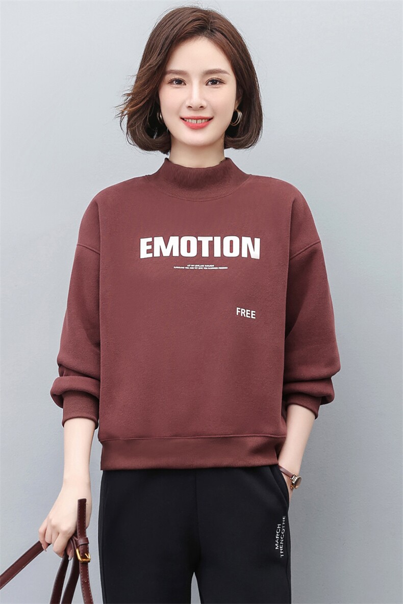 加绒加厚卫衣女2023年秋冬季新款洋气时尚保暖上衣,女装卫衣/绒衫,涵誉