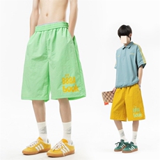 XZ616夏季薄款透气多巴胺趣味撞色印花休闲短裤LM142P20控48，男装牛仔裤，星座512A（原616）