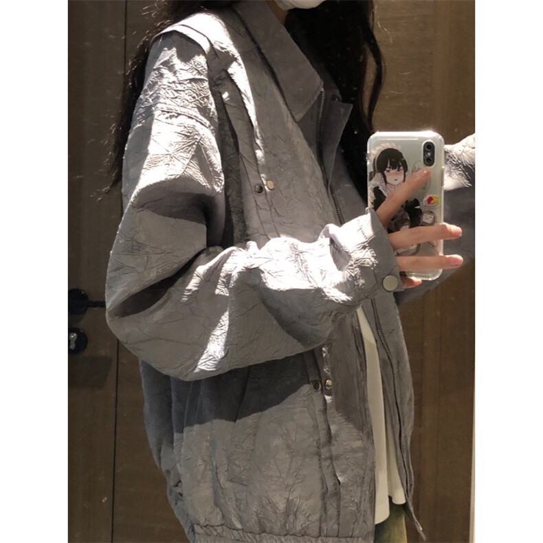 【有货】cleanfit短款褶皱外套男款春秋高级感痞帅夹克W186LL-P72,男装夹克,星座1007（原301D）