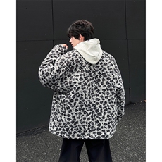 现货新款MY1188-P95特大码豹纹个性棉衣外套，男装棉衣，电商D232