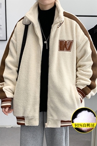 冬装港风加绒羊羔绒保暖外套羊羔毛羽绒服男女 8161-P185 控价258图片