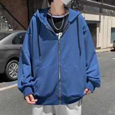 极简开衫卫衣潮牌ins连帽上衣服港风宽松休闲秋装外套W1273-P32，男装卫衣，星座512-4