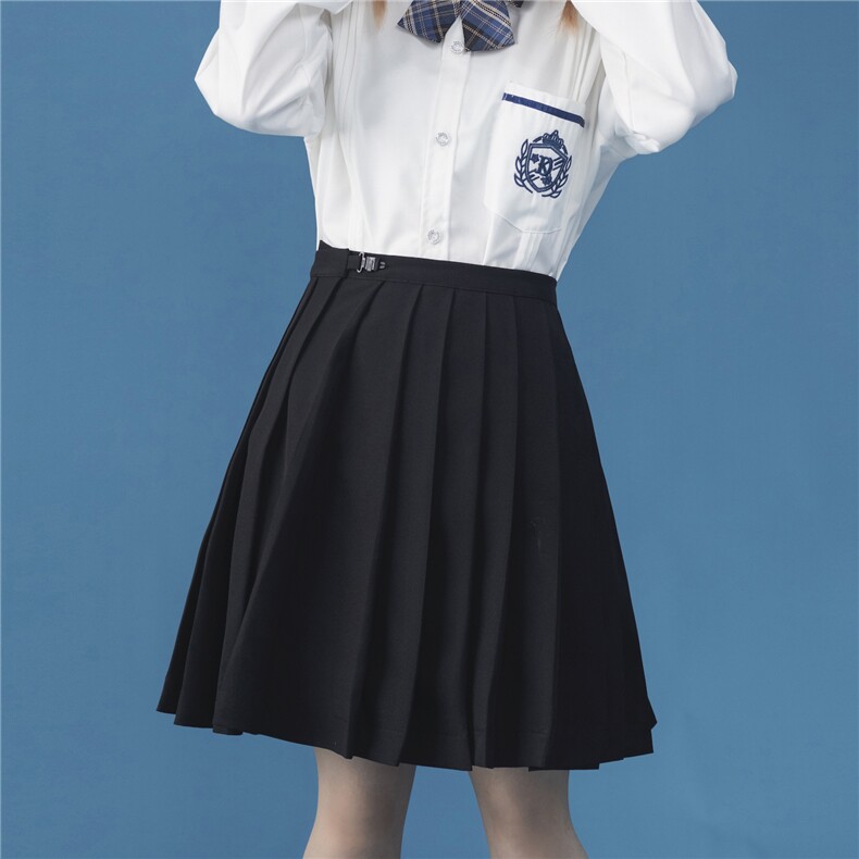 中性风C316Q007P48正统JK制服黑色JK裙百搭短裙半身裙百褶裙,男装工装外套,电商C316