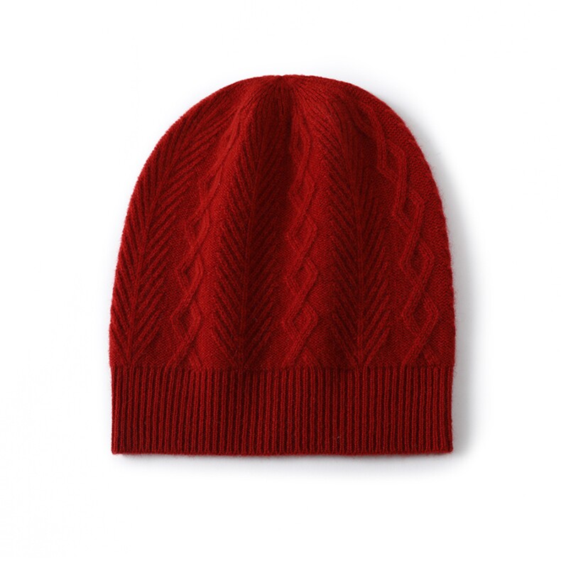 秋冬季保暖贴合无束缚时尚百搭菱形针织羊毛帽，帽子，品卓羊绒