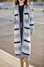 2025年秋季新款条纹开衫时尚休闲慵懒风，女装针织衫/毛衣，优麦羊绒（原洪叶羊绒）