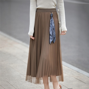 2025年秋季A型中腰百搭中长款女士半身裙，女装半身裙，朝贺羊绒