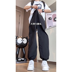 夏装透气网眼拼接休闲长裤男运动裤宽松冰丝裤K1008P45，女装休闲裤，电商C323