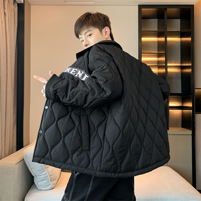 夹克棉衣男潮牌冬翻领字母痞帅棒球服外套大码棉服M0781-P95,男装棉衣,星座308B-2
