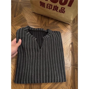 春季卫衣男高级感华夫格长袖t恤打底衫褶皱肌理感LT30622-P29图片
