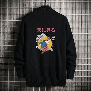 M18012-P45 加绒款-P65半高领毛衣男士大码针织衫男毛线衣男线衫图片