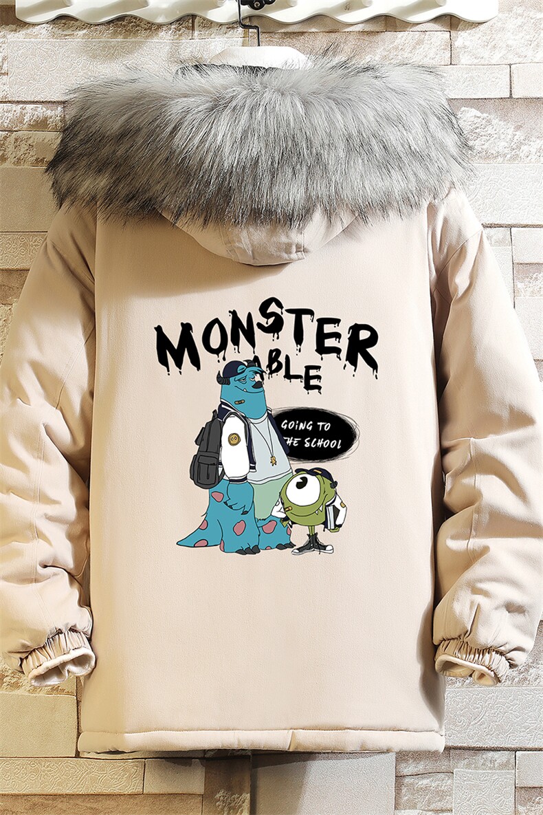 MM48074-P130冬季大毛领衣男士大码加厚袄男服砖墙,男装棉衣,电商A040A