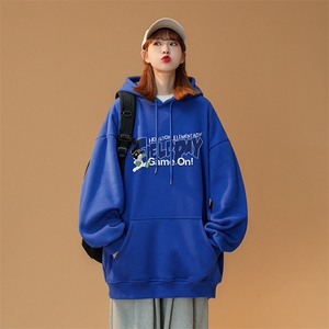 克莱因蓝卫衣男加绒宽松中性风宽松外套X416B-1-WL191-P45限58图片
