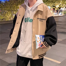 翻领棒球服秋冬季新款美式宽松百搭设计感撞色小众情侣夹克外套，男装夹克，星座1210-1