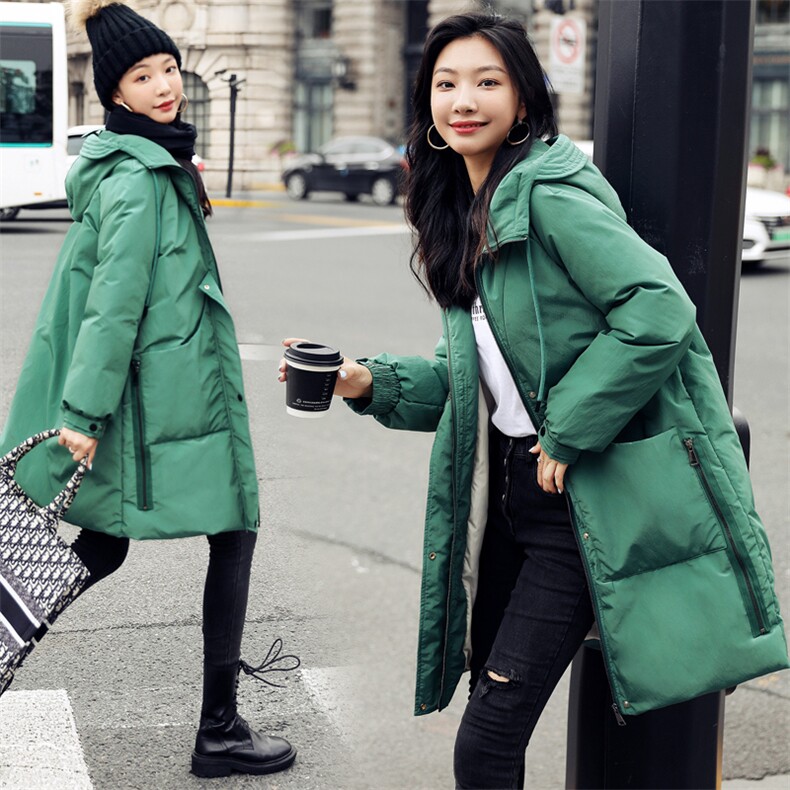冬季新款简约时尚连帽白鸭绒羽绒服女长款修身显瘦保暖外套,女装羽绒服,阿舍尔精品