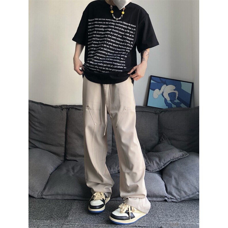 美式复古冰丝伐木裤vintage垂坠感XZ310A-4-KZ09,男装休闲裤,星座310A-4