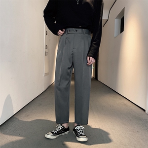 韩版直筒长裤春秋垂感阔腿裤子潮流男士休闲西裤x2099-p38 加绒42图片