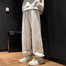 特批P30无差价2025春季菠萝格直筒阔腿裤男贴标潮流拖地长裤K1050，男装休闲裤，电商A001