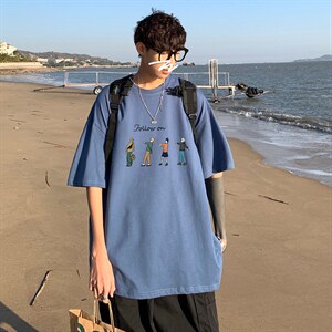 DX17043-P20纯棉短袖t恤男大码半袖打底衫宽松体恤衫港风，男装T恤，电商A040