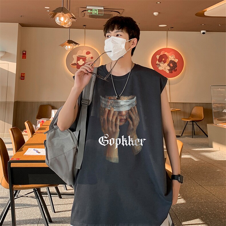 已注册得物直播抖音品质纯棉250克重磅男无袖背心T恤T519P28控39,男装背心/马甲,电商C408(原B339-1)