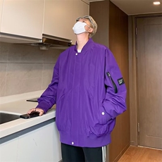 美式潮牌贴标工装外套男士宽松大码新款青年学生棒球服飞行员夹克，男装夹克，星座506A