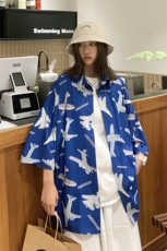夏季潮流小飞机满印ins衬衫男新款冰丝情侣装A071-C35-P38，男装衬衫，电商A071