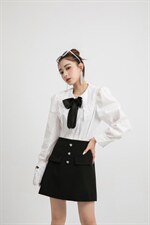 法式珍珠衬衫，女装衬衫，R2