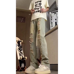 夏季美式高街破洞inx小众牛仔裤货号K725P55图片